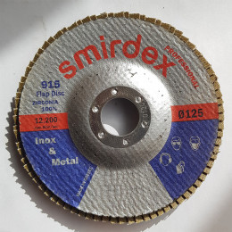 Лепестковый торцевой круг серии 915 Flap Discs Zirconia SMIRDEX 915 P36, Ø125 мм, упаковка 1 шт